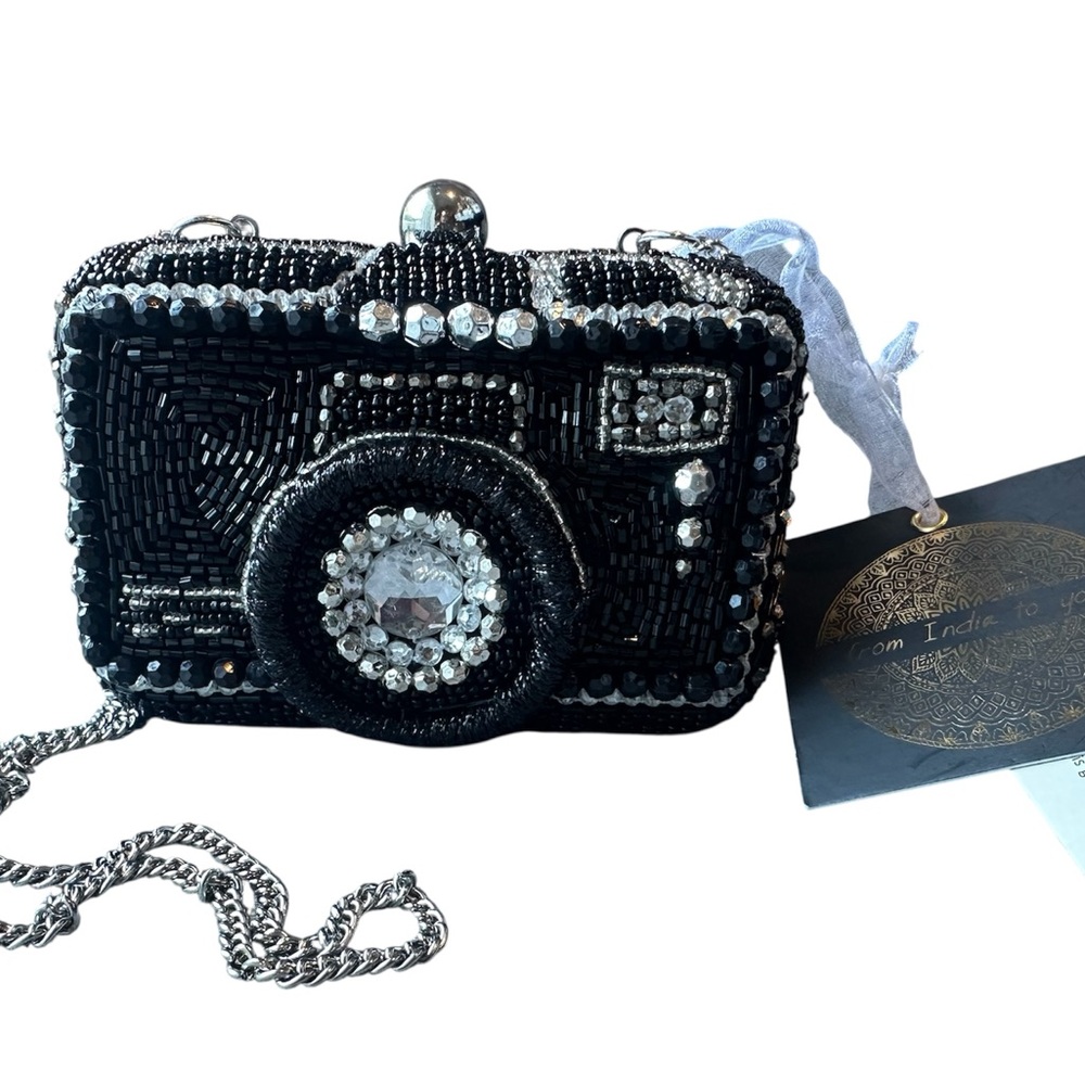 NWT Beaded Camera-Shaped Clutch